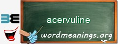 WordMeaning blackboard for acervuline